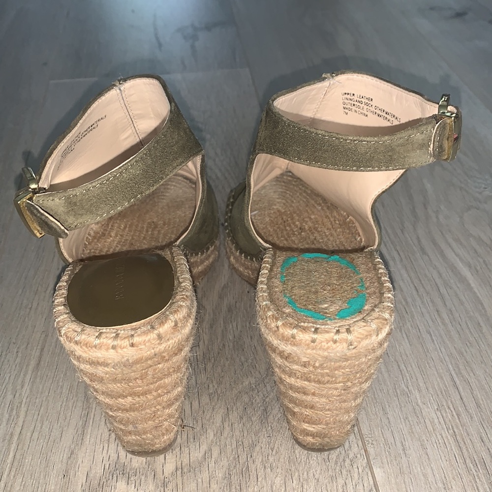 Banana Republic Wedge Espadrille Olive Green Size 7 - Picture 4 of 7
